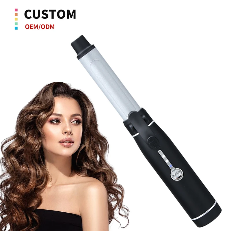 Wireless Curling Iron Custom Logo Usb Temperature Adjustment Cordless Hair Curler Roller Fast Heating Wireless Hair Curler