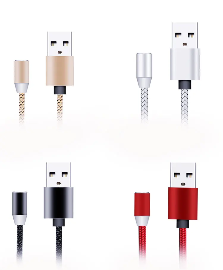  Магнитный USB-кабель 3 в 1 со светодиодной подсветкой нейлоновый Плетеный для быстрой зарядки и передачи данных универсальное магнитное зарядное устройство