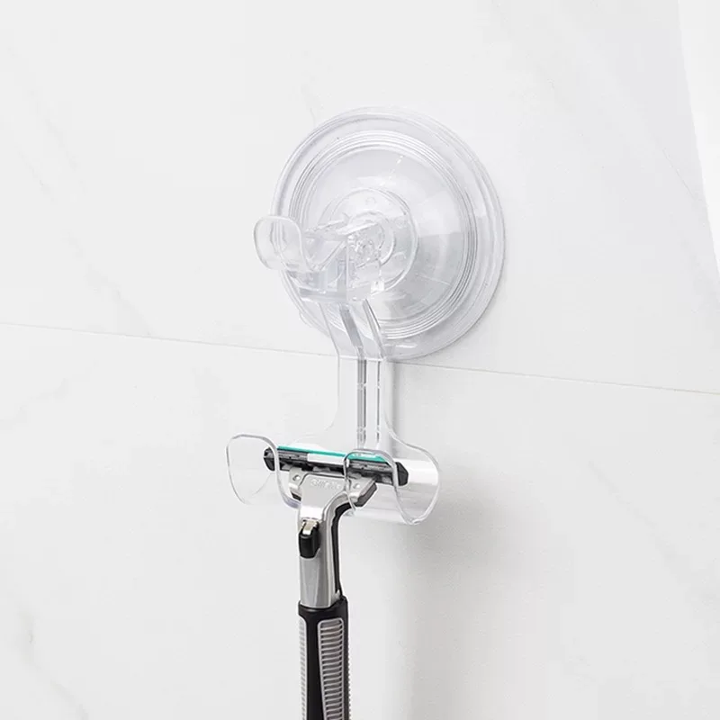 Concise Design Bathroom Suction Razor Holder double Hooks