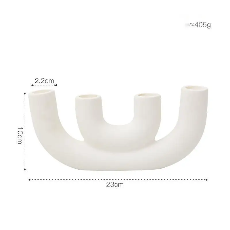 Hot Sale Modern Style  ceramic candle holder handmade taper candle holder ceramic candlestick for wedding home table decoration