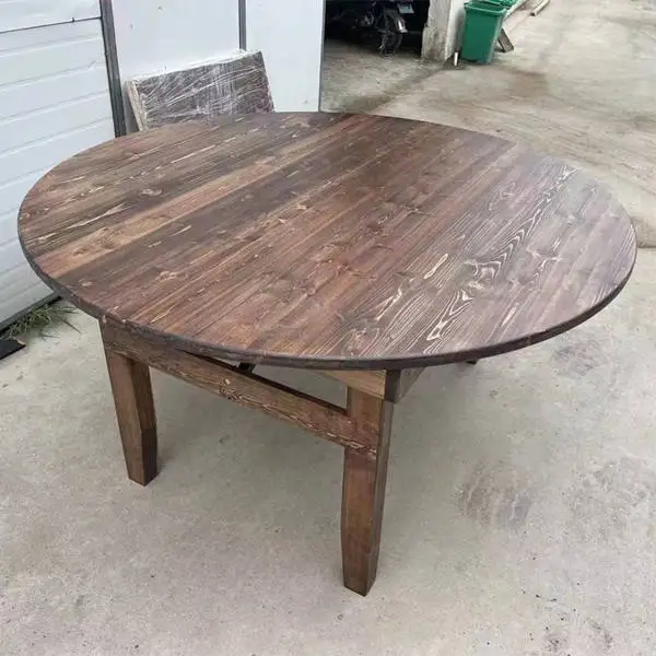 Hot Selling Quality Solid Recycled Pine Wood Folding Farm Table Kitchen Farming Table