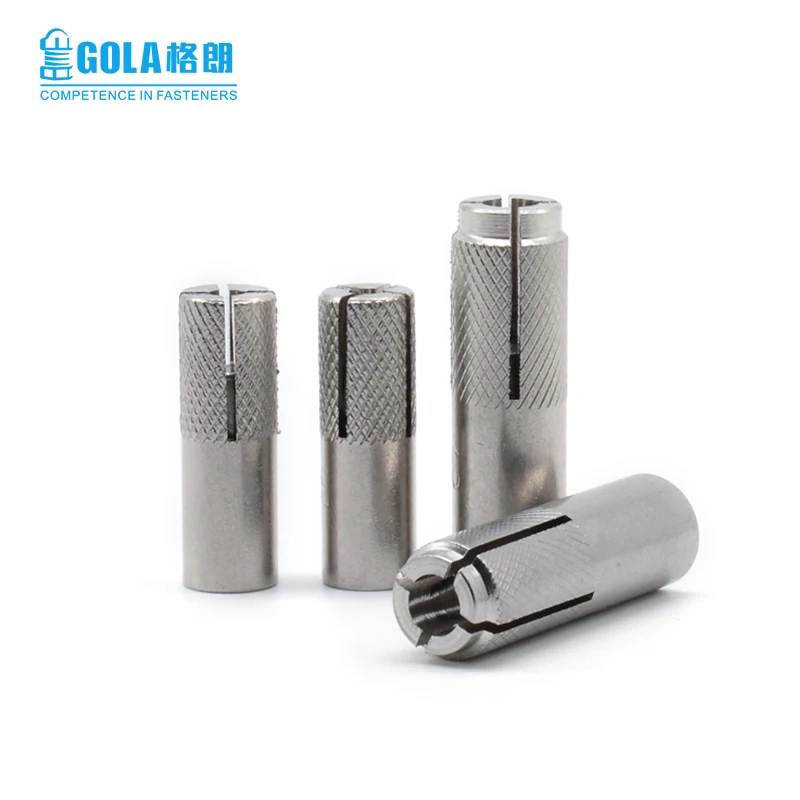 Din Standard 304 316 Stainless Steel Plug Knurled Expansion Drop In Anchor Bolt