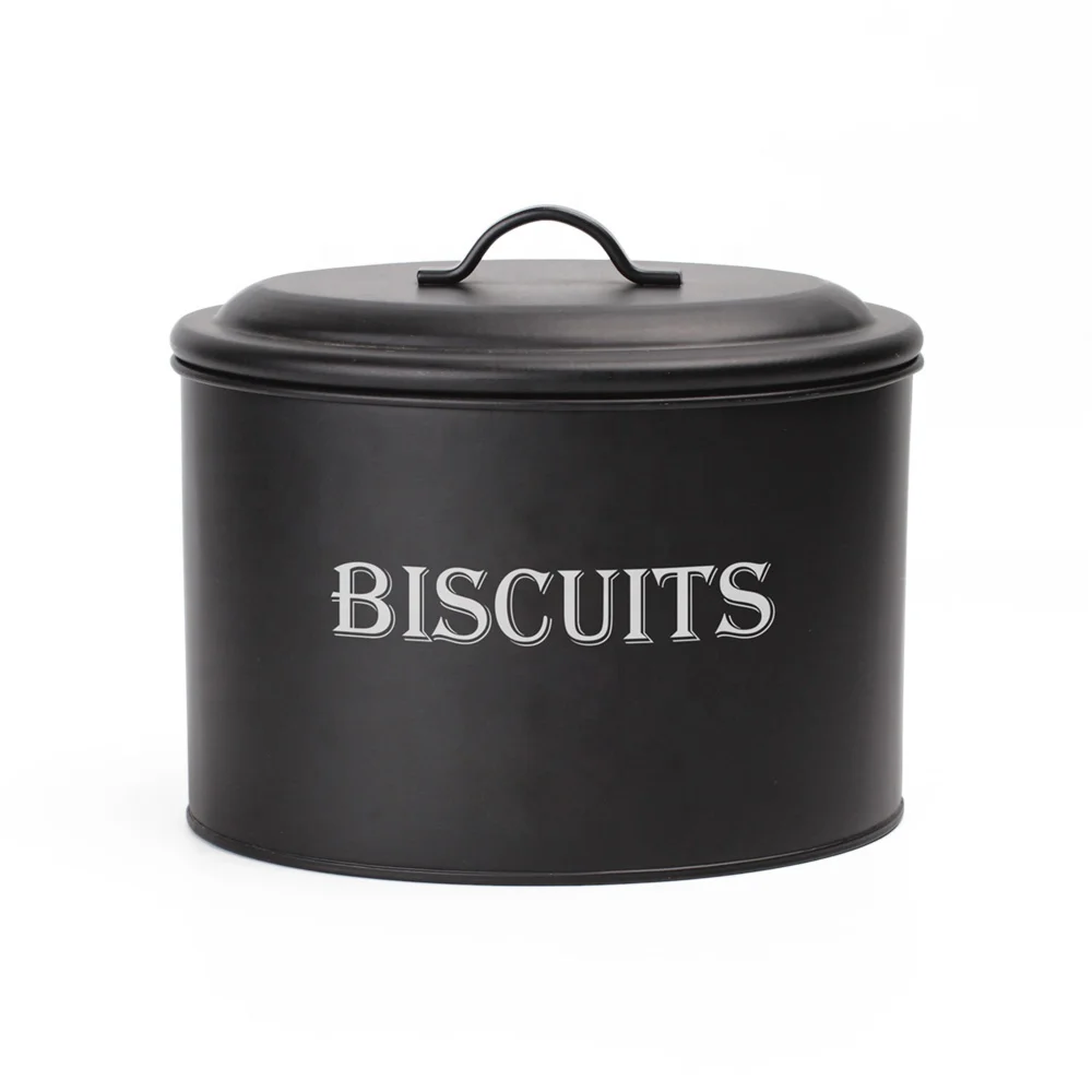 Bespoke Customized Biscuit Box Container For Kitchen Metal Food Storage Canister Tin