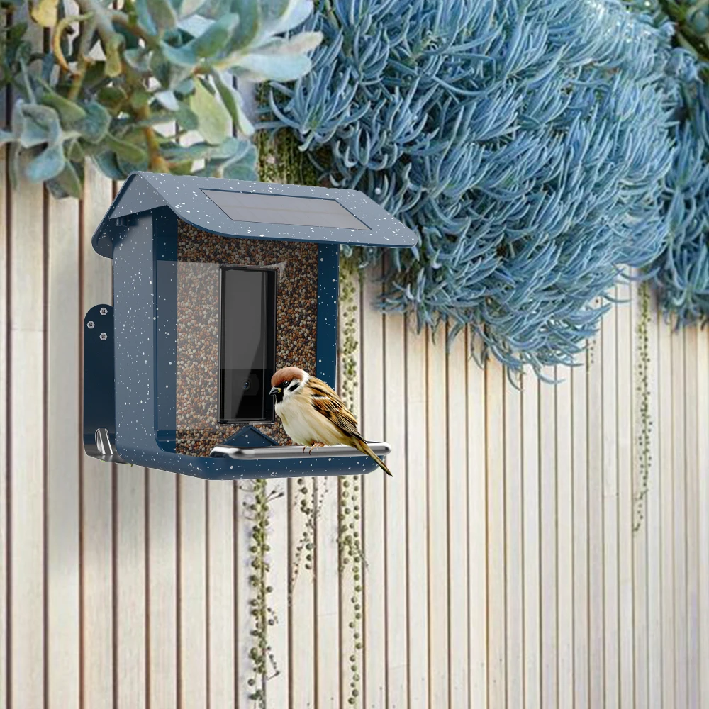 Bird watching smart feeder with camera for backyard garden wild bird feeding