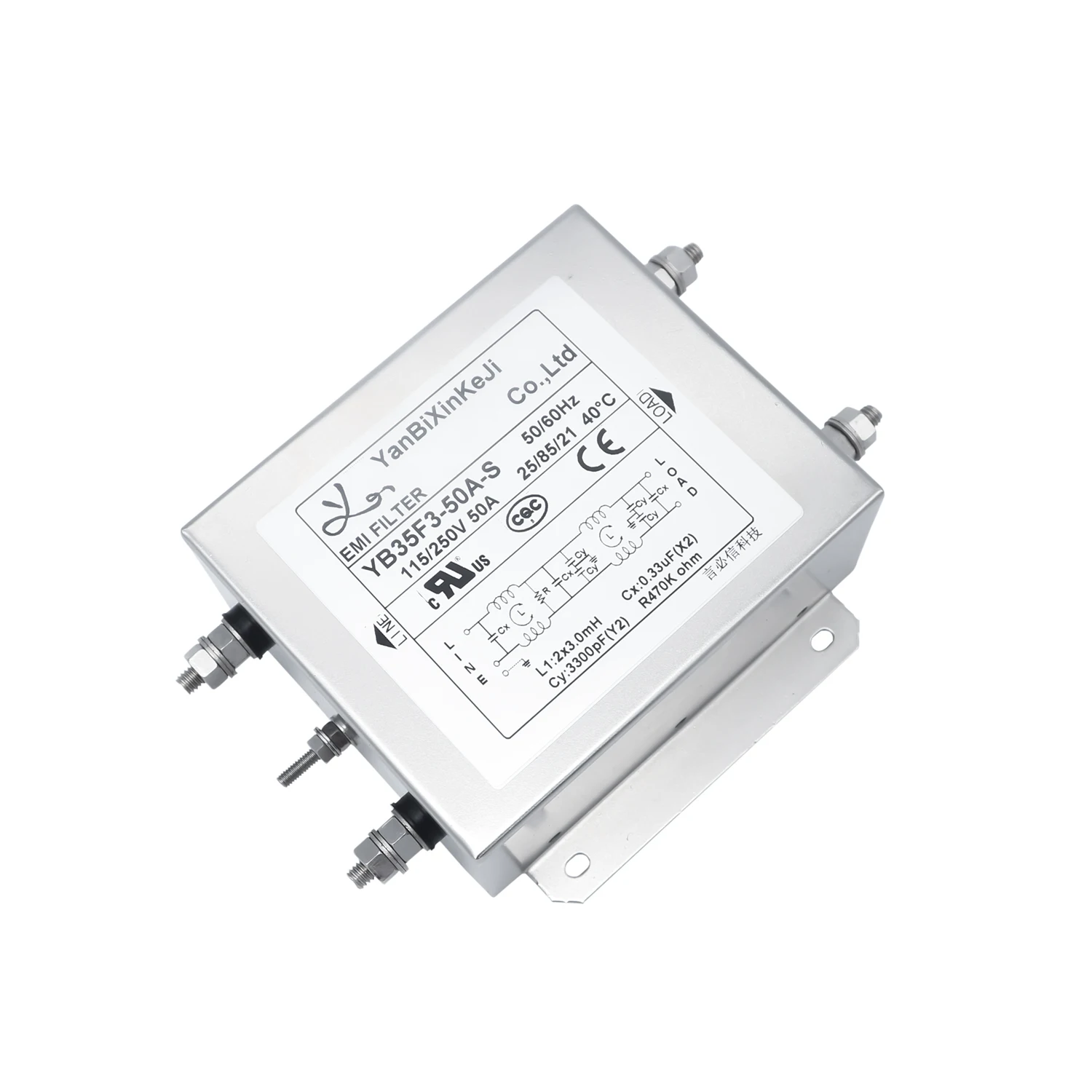 Оборудование для питания трехступенчатый фильтр EMI 50A 115V/250V входной сервофильтр автоматизации зданий