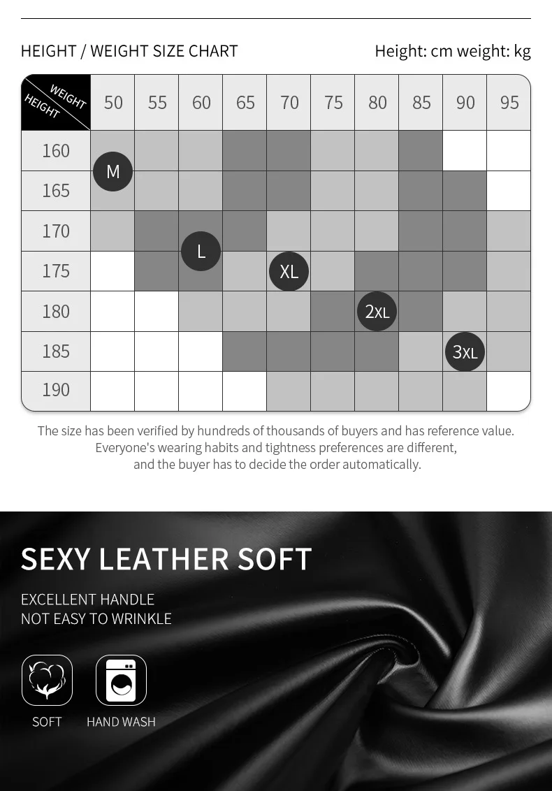 High Quality Custom Leather Sexy Underwear Mens Thong