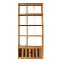 living room 3-tier adjustable credenza bookshelf wood rak buku bookcases
