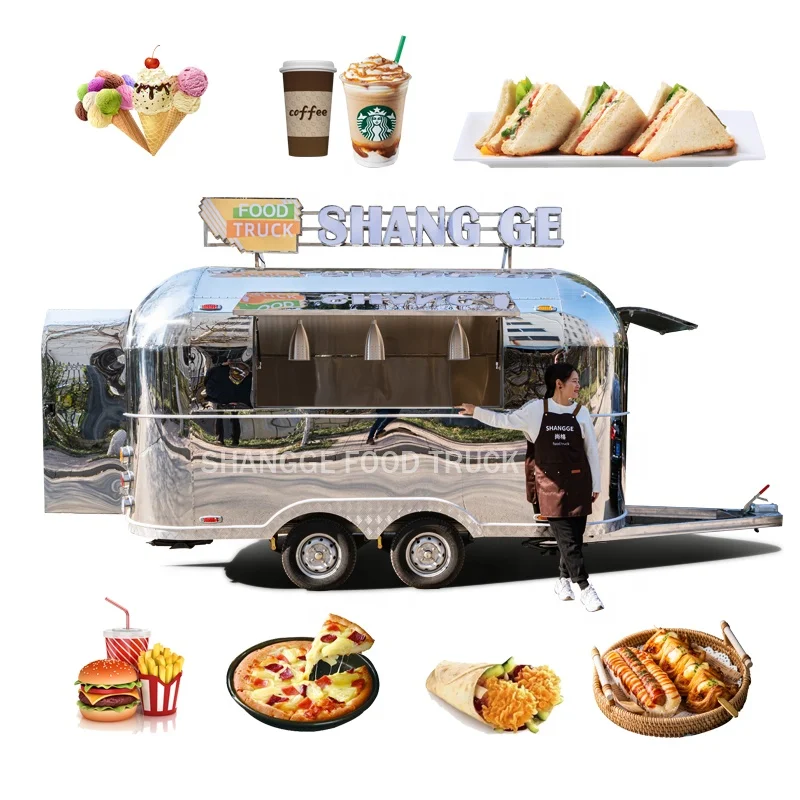 Mobile ice cream cart outdoor hot dog food truck street fast food trailer vending cart for sale