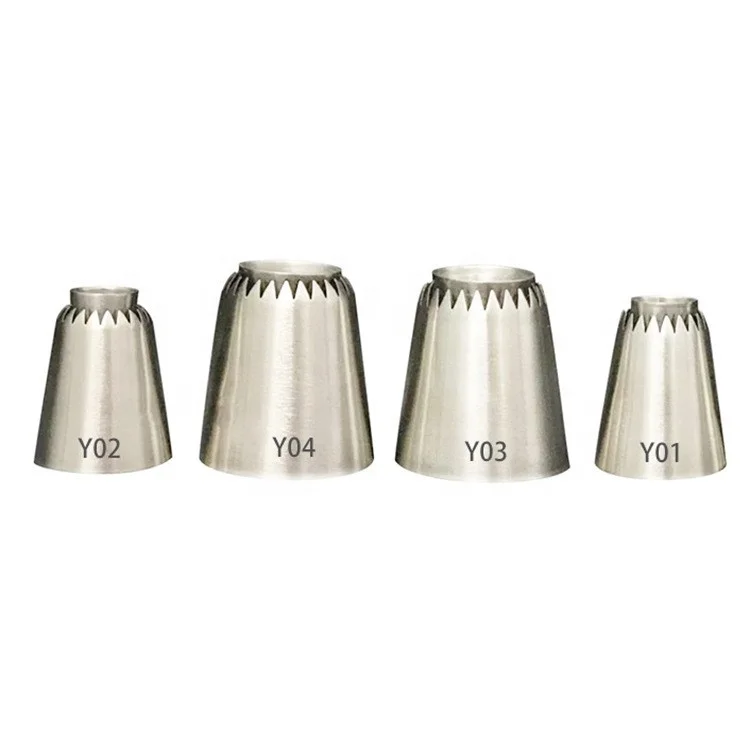 Stainless Steel Romia Nozzle Large Size Cookie Icing Piping Tips Cake Decorating Nozzles