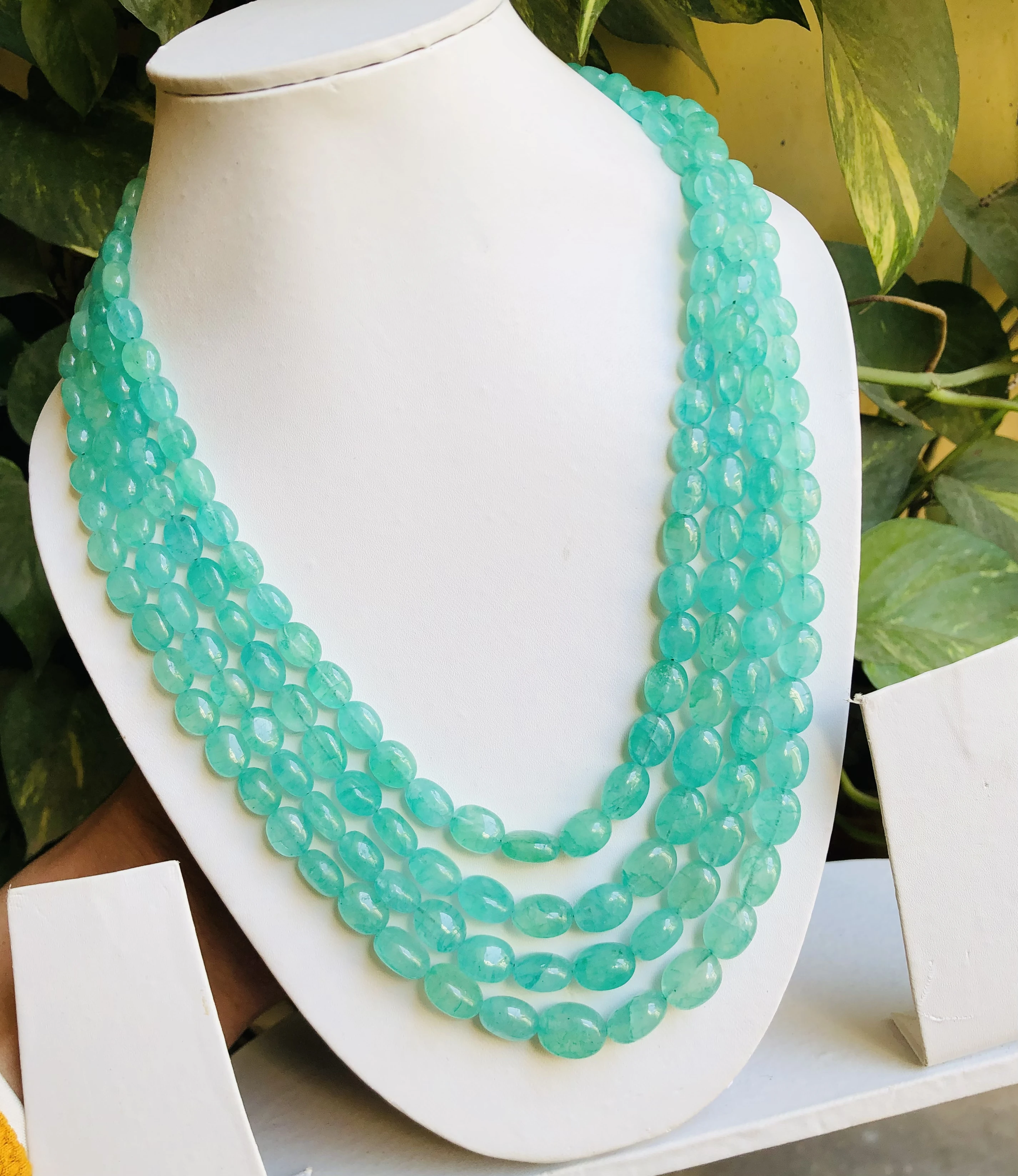 Natural Russian Emerald Oval Mani Shape Beads Green Emerald Wedding Necklace Gemstone beads Limited Stock 1 Full Strand