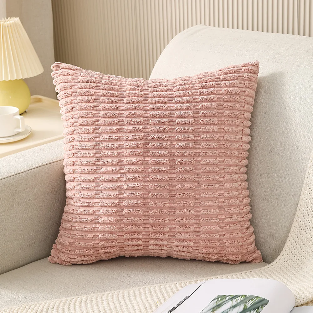 45*45cm Flannel Solid Pillow Cases Throw Luxury Pillow Covers For Hotel Short Plush Customised Cushion Cover
