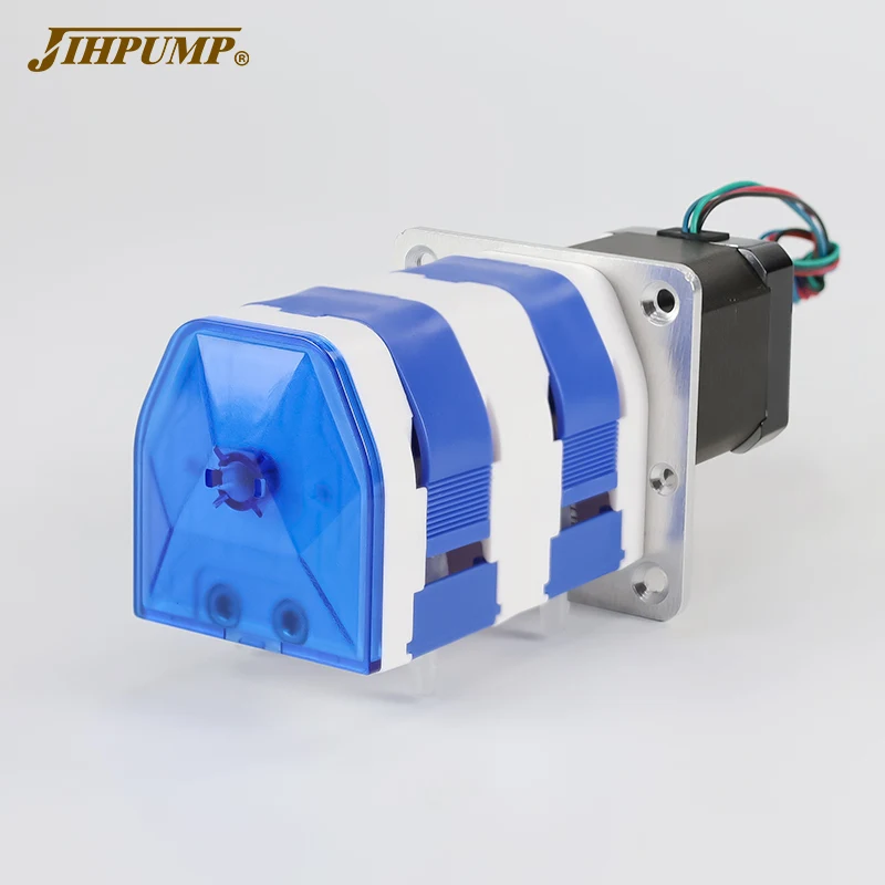 JIHPUMP Multichannel Stepper Motor and AC Motor Peristaltic Pump 210ML 220V with 4 Rotors for Liquid Filling