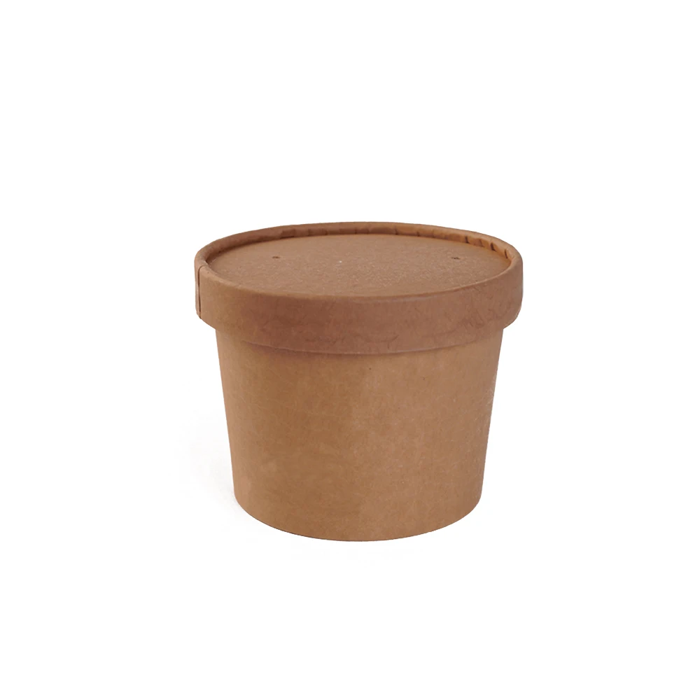 Noodle Compostable Bio Round Black Take Away Hot Disposable Soup Food Container Paper Sauce Containe