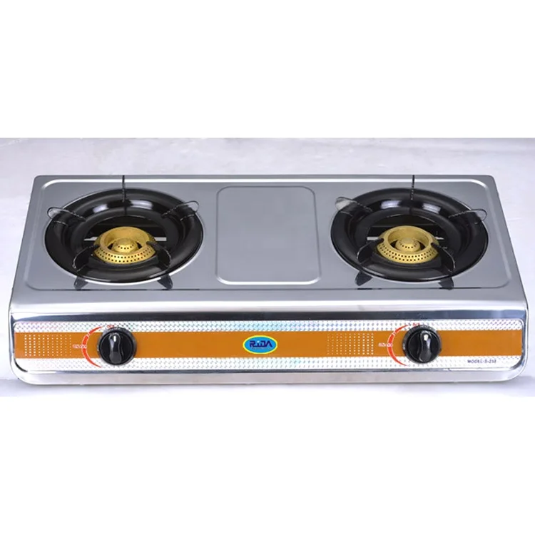 Новая модель SGS по низкой цене, приготовление пищи для домашнего использования, двойная чугунная горелка, газовая плита