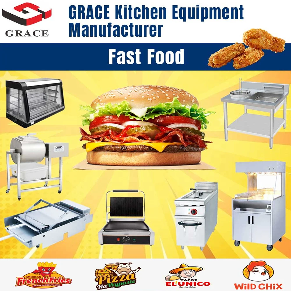 Commercial Machine Stainless Steel Flat Plate Counter Top Gas Griddle Grill