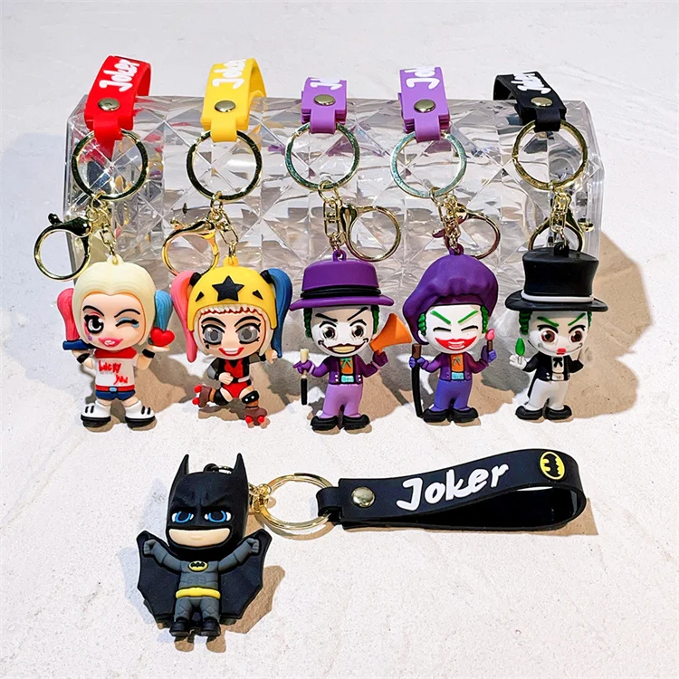 Jokers Keychain Superheros Batmans Harley Quinn Doll Car Keychain Pendant Crane Machine Small Gift