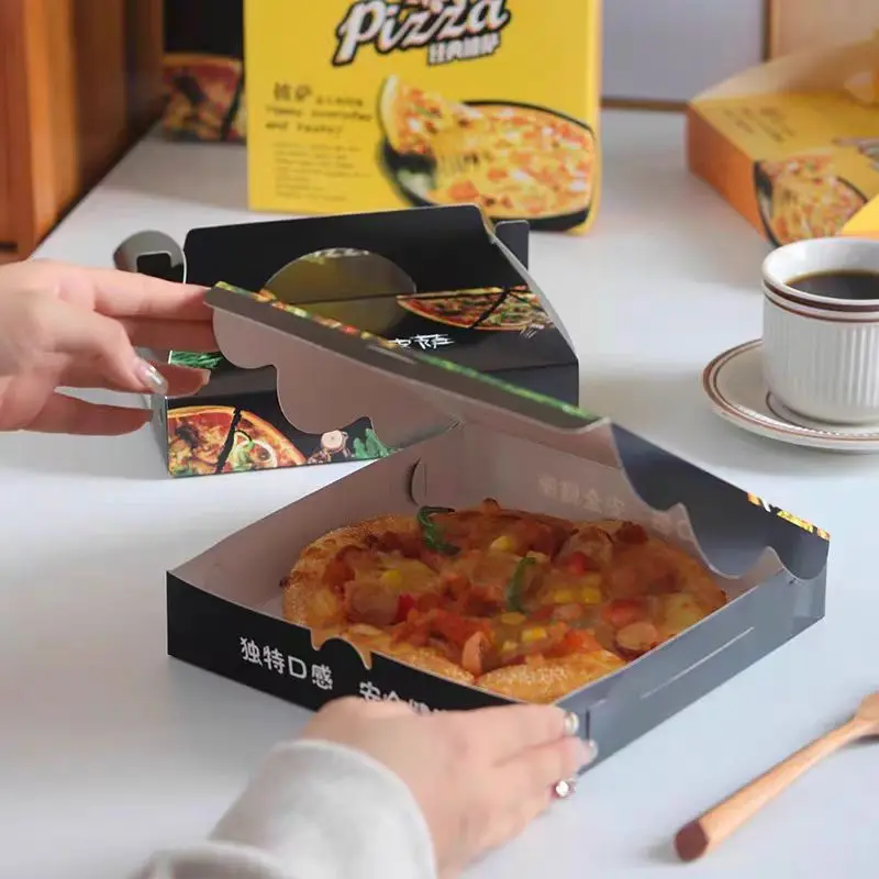 Custom Size Printing Design Pizza Box Paper Board Square Paper Pizza Delivery Carton Packaging Box