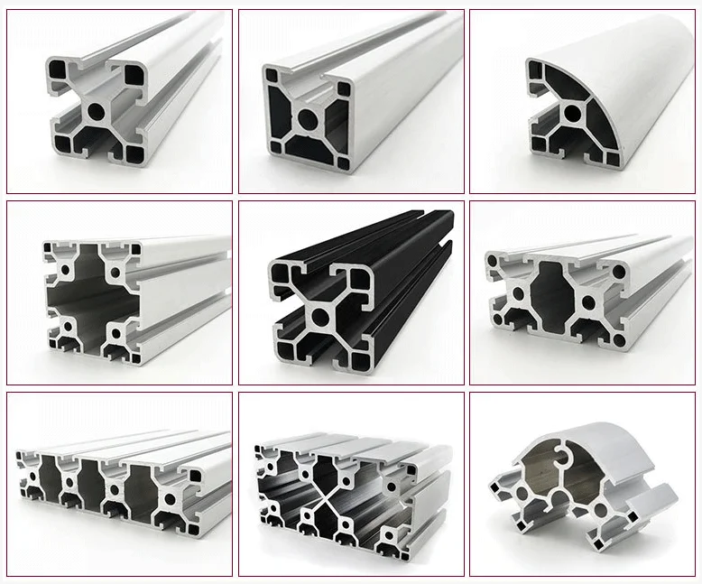 Industrial custom Bangladesh aluminum extrusion black anodized 6063 t slot aluminium profiles