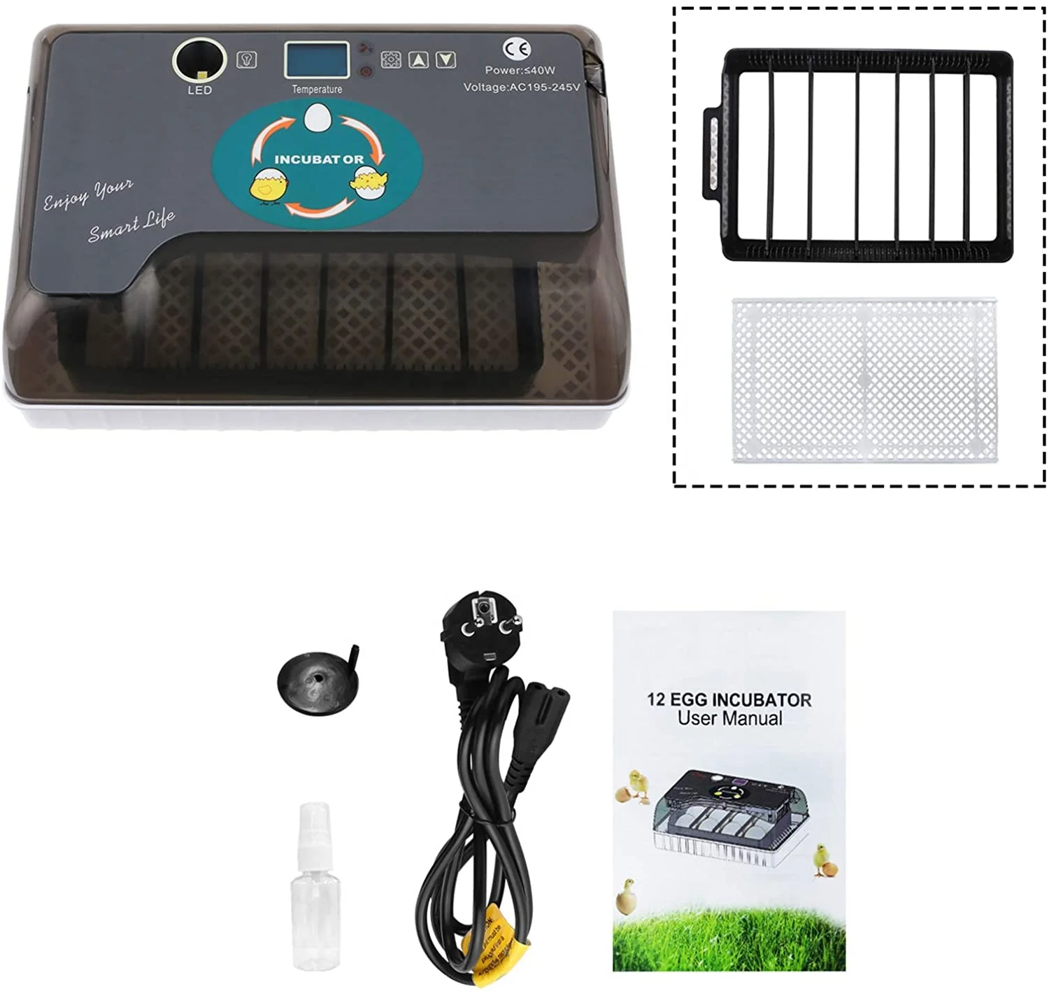  Automatic Egg Hatcher for 12/56 pieces Chicken Household Incubator and Bird Eggs