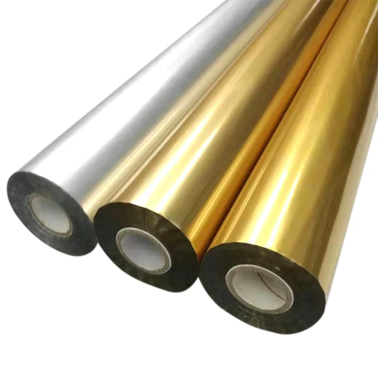 Self Adhesive Cold Peel Digital Silver Gold Golden Color PET DTF Foil Metalized Film For Fabric Coating