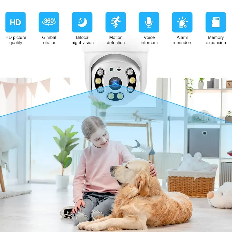 2023 New Wifi 3MP Two-way Audio Waterproof Camera auto motion tracking IP Camera with night vision camera