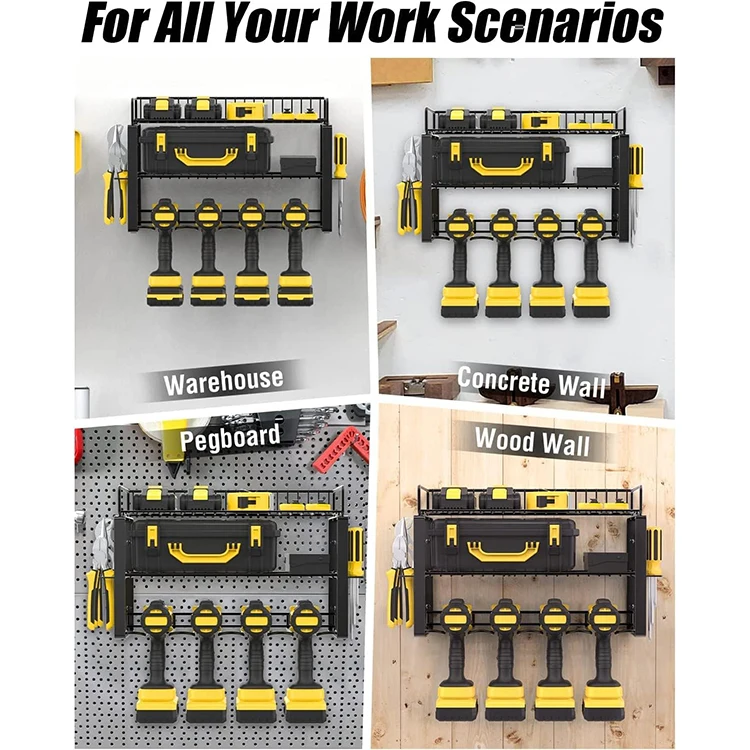 Power Tool Organizer Holder 3 Layers Color Box Wall Mount Style StorageTool Organizer Rack shelf Holder Power Tool Workshop