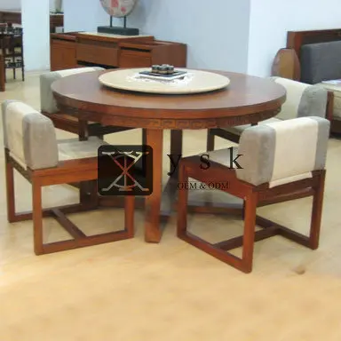 
DT-063 Round Shape Dining Table Hotel Wood Furniture 