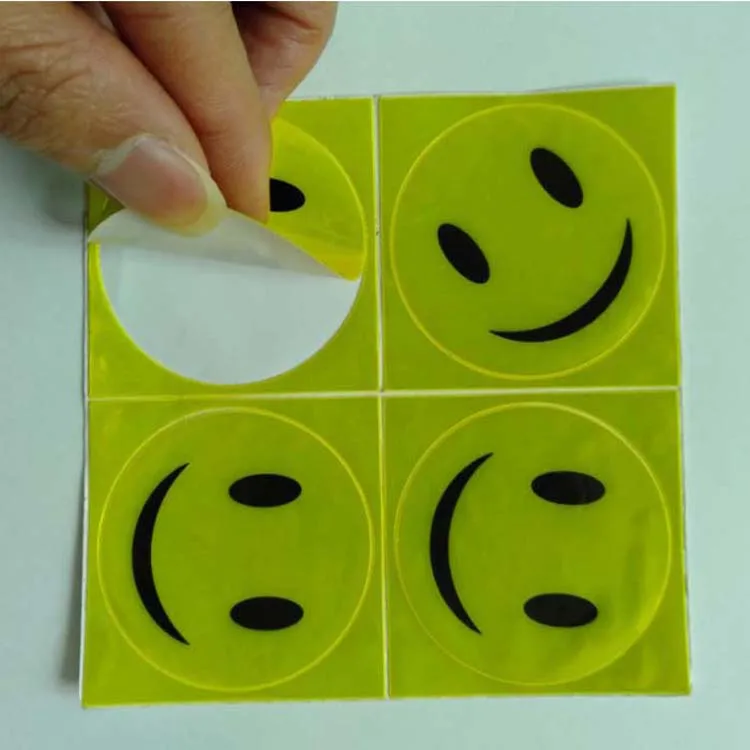 customized logo barcode printing high visibility adhesive film sheet die cut light reflective wall sticker for children gifts