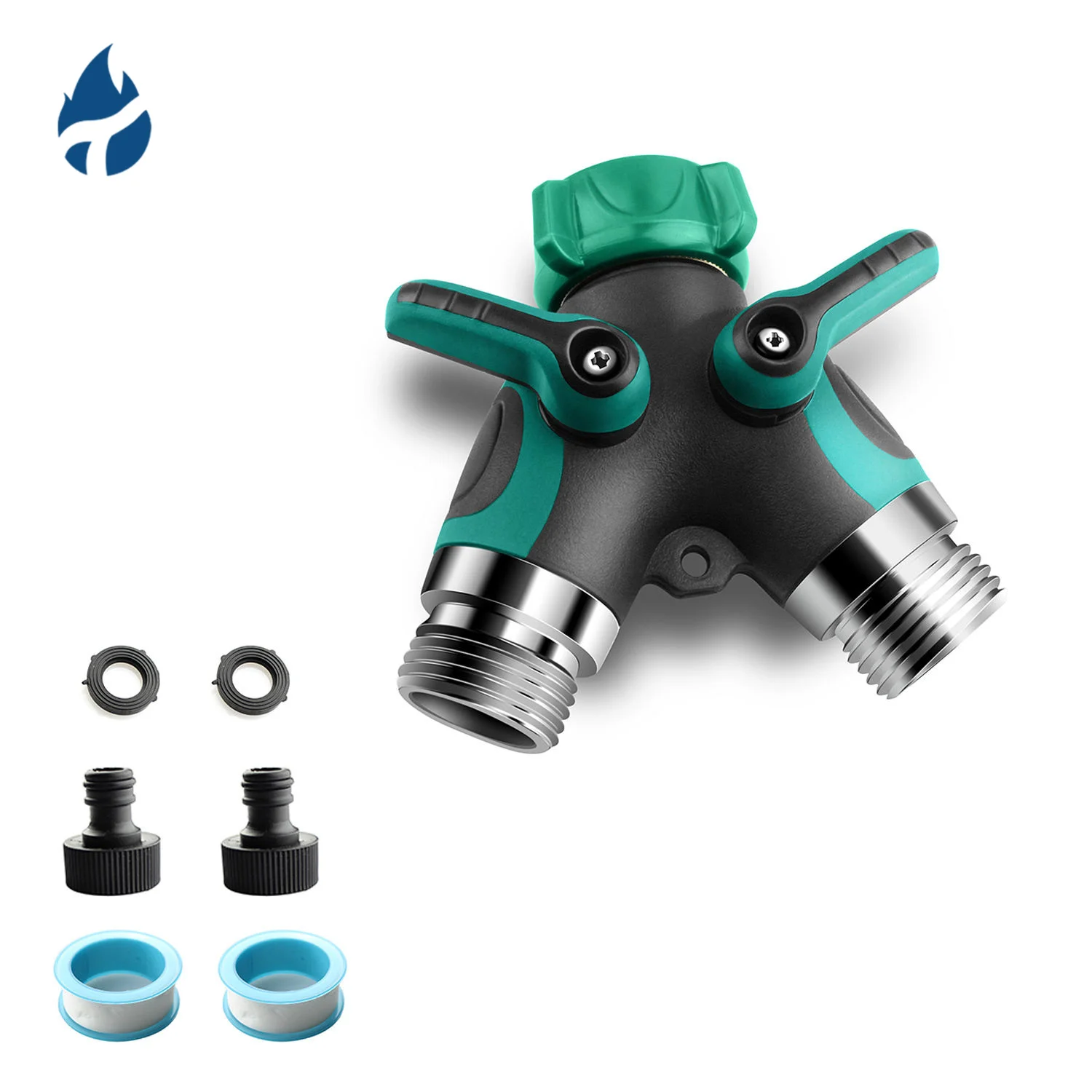 NBT Hot Selling Garden 2 Ways 3/4 Inch Thread Faucet Y Shape Hose Pipe Connector ABS Plastic Hose Splitter