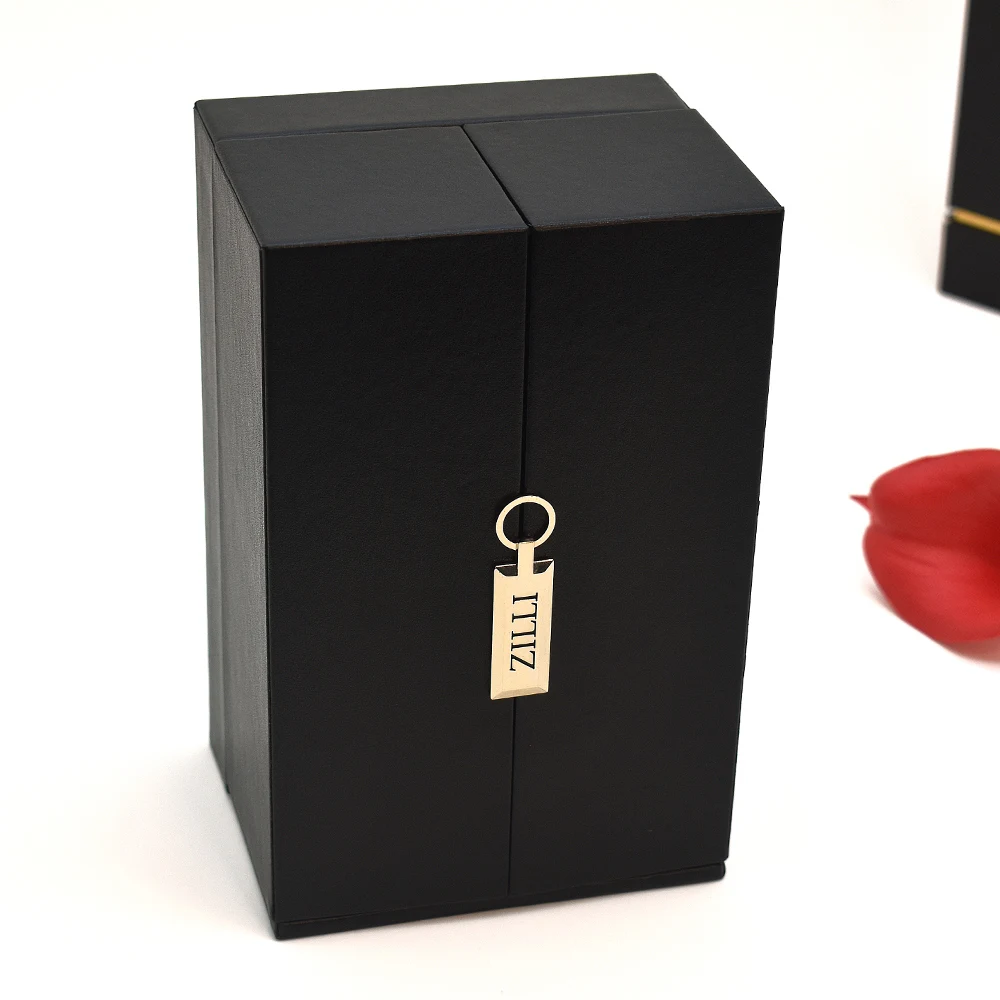Luxury customized hard paper double door perfume gift box