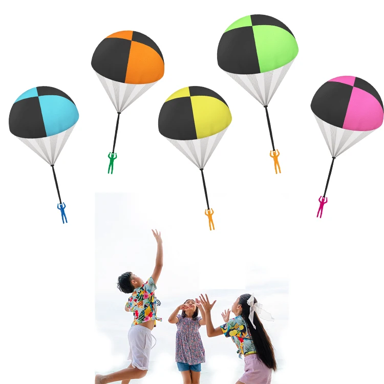 New Wholesale Kids Outdoor Game Hand Throwing Colors Sport Toys Mini Solider Parachute Flying Kids Parachute Toy