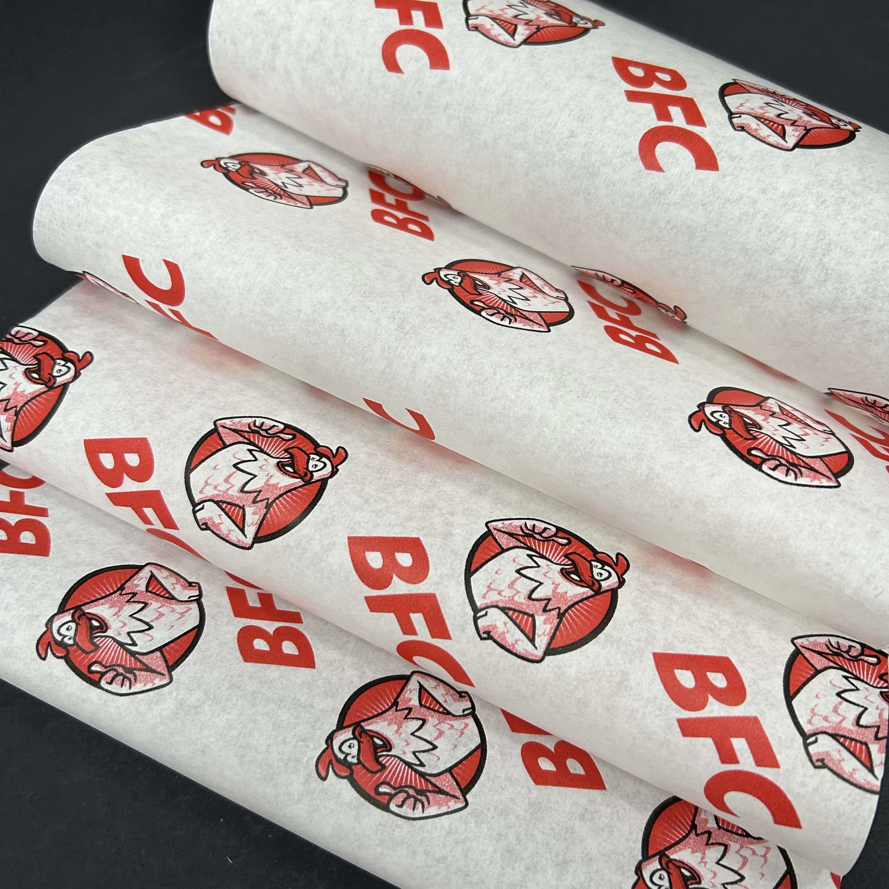 Printed greaseproof paper,high quality food grade greaseproof paper raw material burger wax paper sheets in sheets