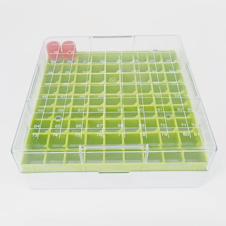 Plastic 50 Wells Cryo Box Laboratory Freezer Box for 1.8ml Cryo Tube