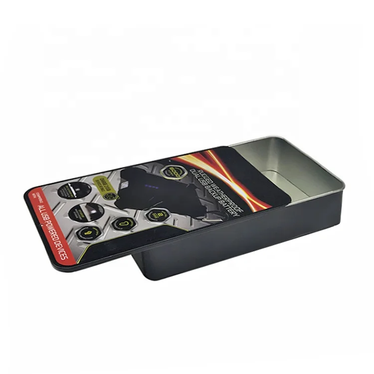 Custom printing large push-pull lid metal box big sliding lid tin box