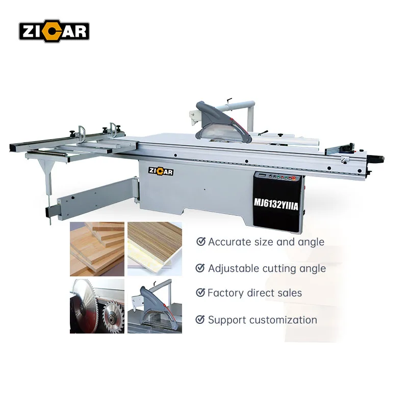 ZICAR automatic adjust the angle precision multifunctional sliding table saw wood panel cutting machine in furniture