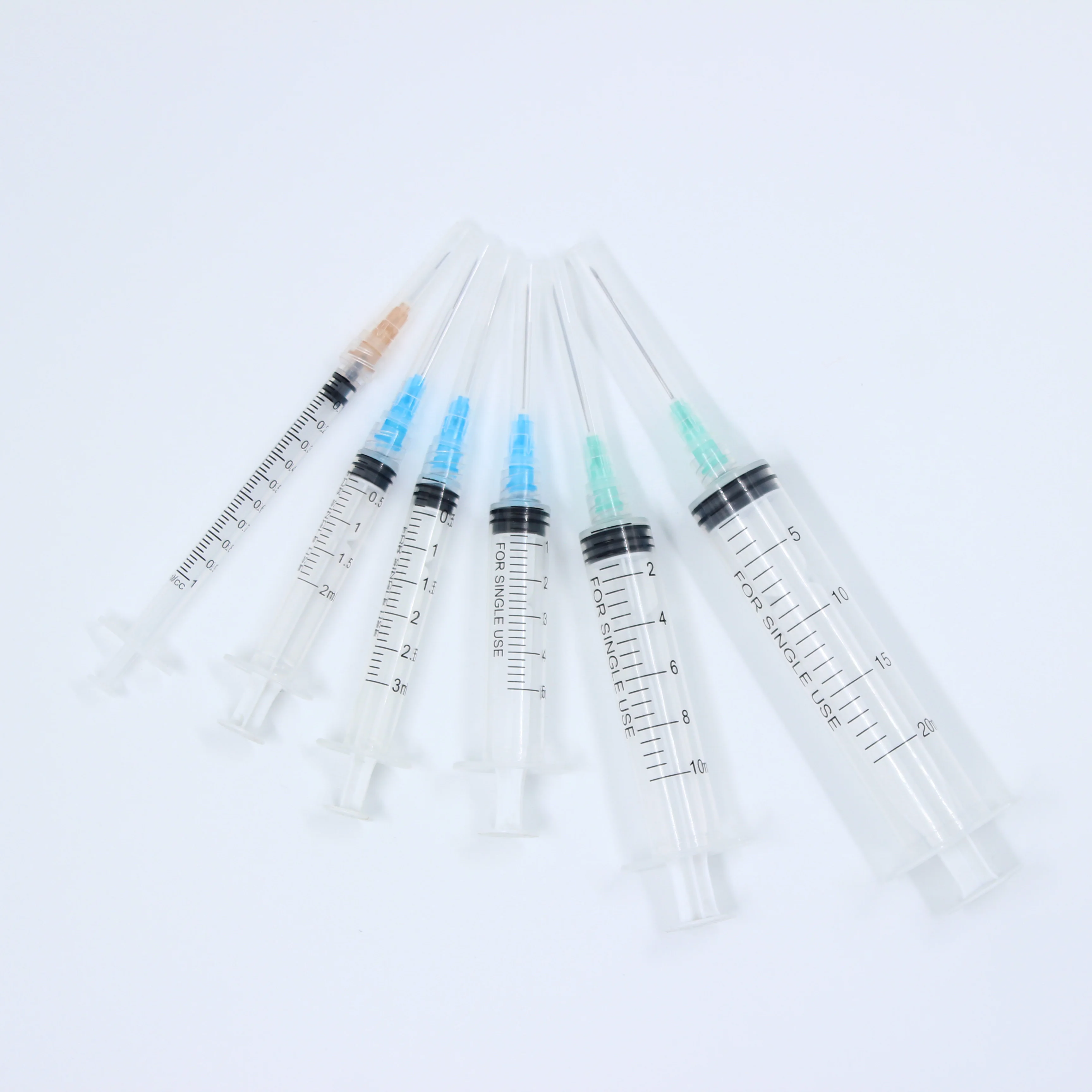 Ce Approved Medical 1ml 3ml 5ml 10ml 20ml 60ml Plastic Luer Lock Slip Disposable Syringe With Needle