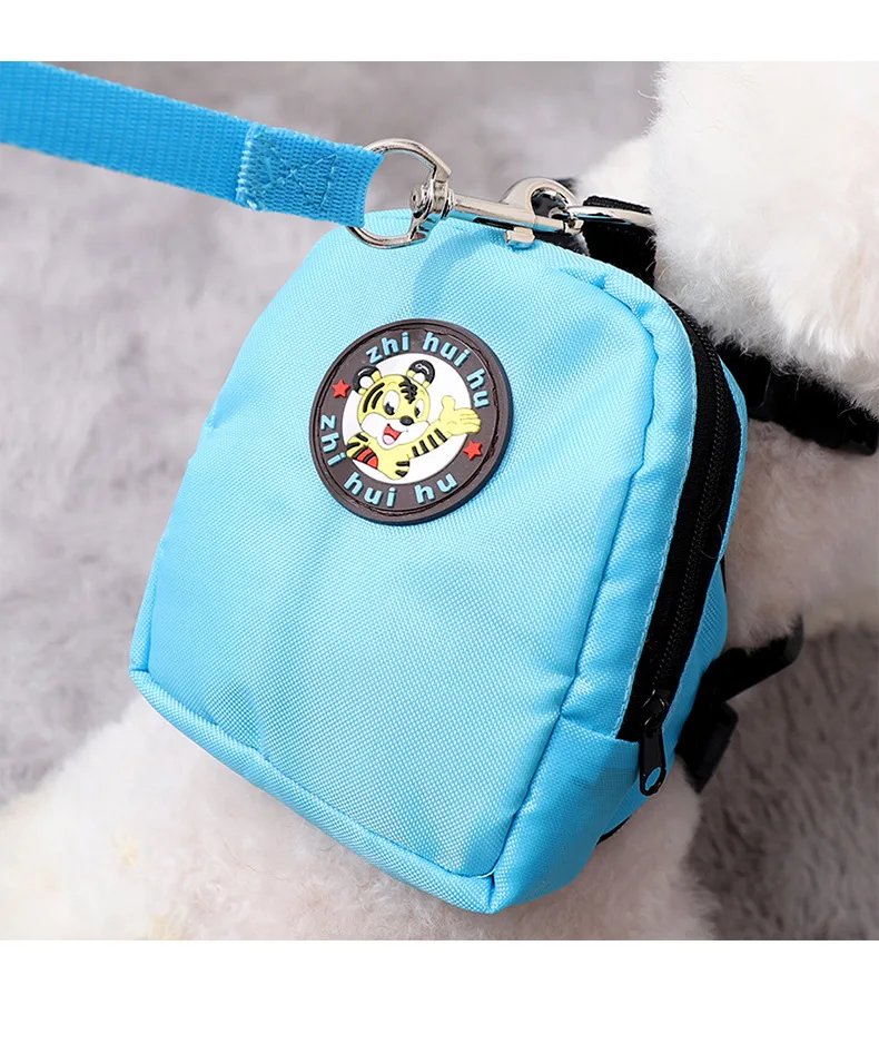 BSCI factory mochila para mascotas pet leash vest set dog walking bag oxford cloth cute pet bag walking toll wholesale