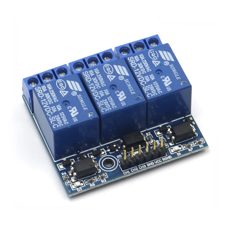 With Optocoupler Isolation Compatible Signal and the the SRE-05VDC-SL-2C 8 pin 5V 3.3V 5V 3 Channel 5mA Relay Module
