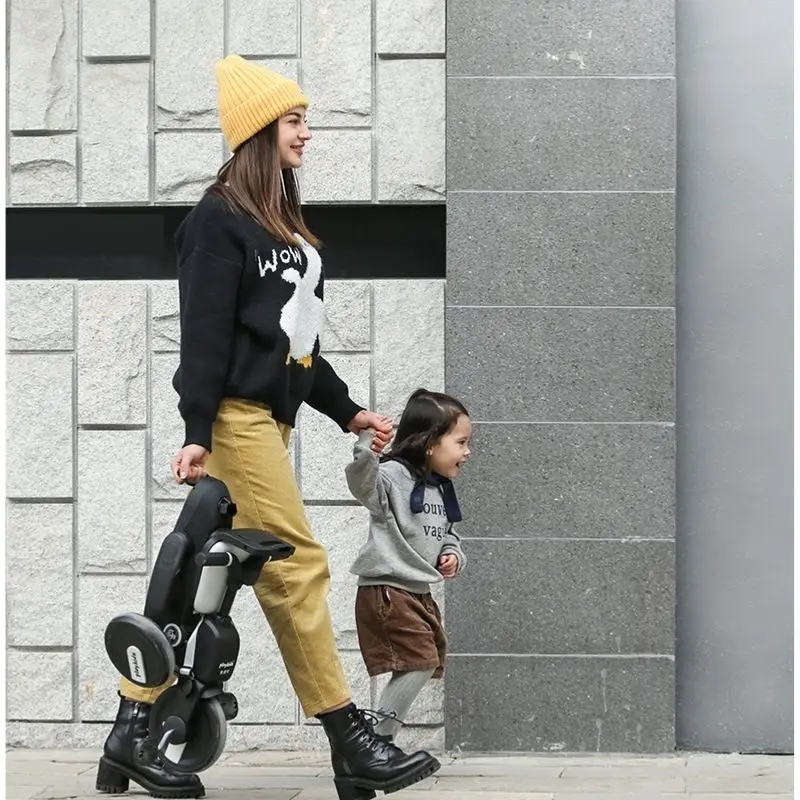 
Good quality free shipping tricycle kids with handle backrest reversing tricycle kid children walker bicycles 