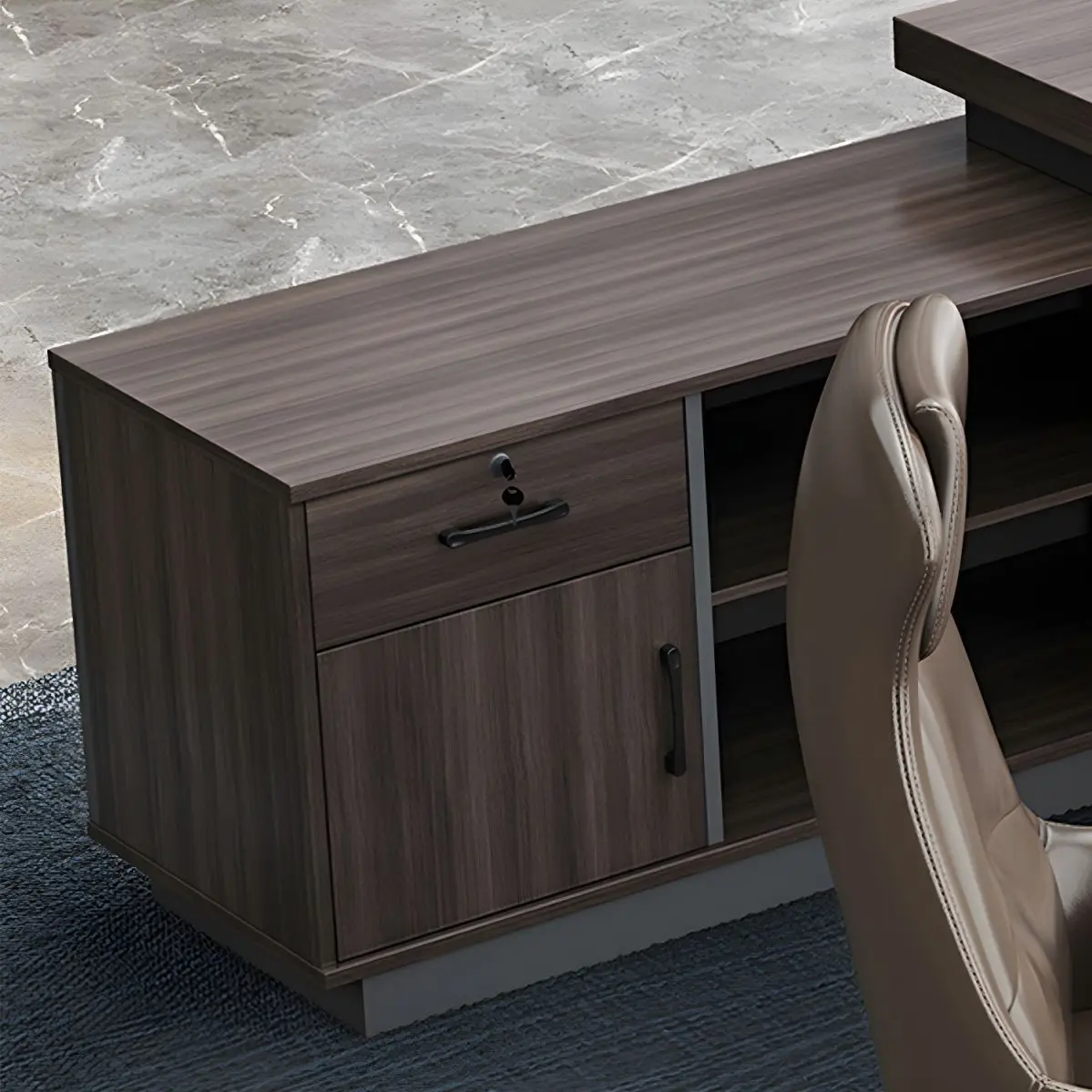 BOBIAO высокое качество минималистичный менеджер административная офисная мебель босс L-образный МДФ многофункциональный офисный стол