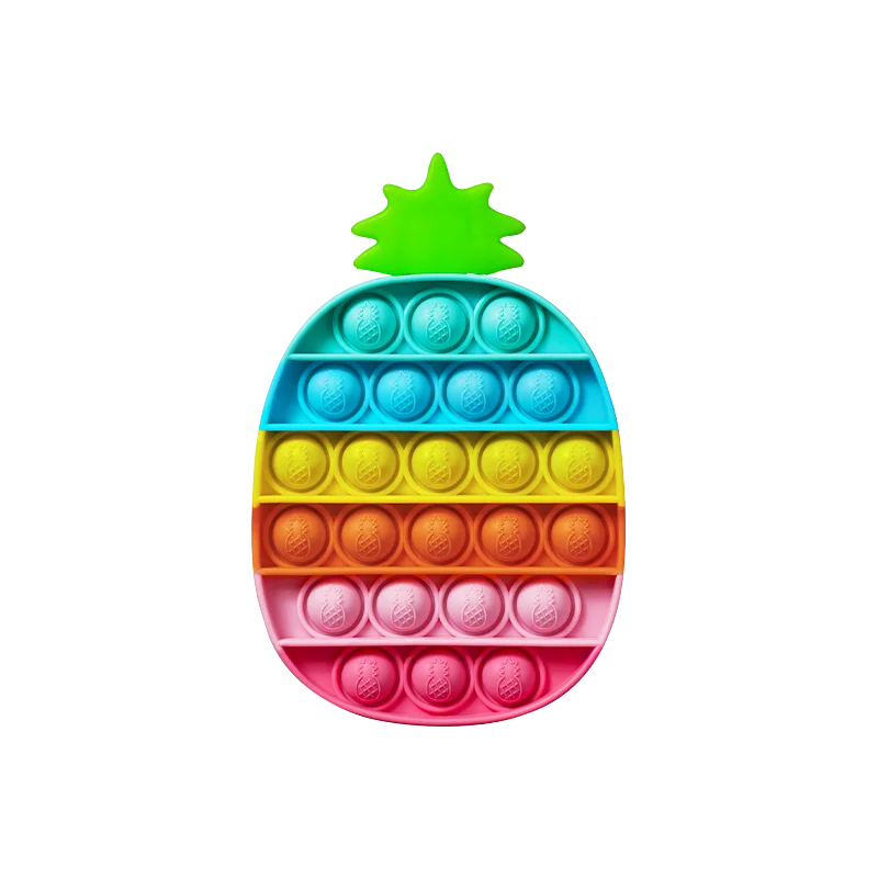 Rainbow Among Us Pop Push Bubble Fidget Toy Squeeze Popper Stress Reliever Pop Finger Silicone Sensory Decompression Toy