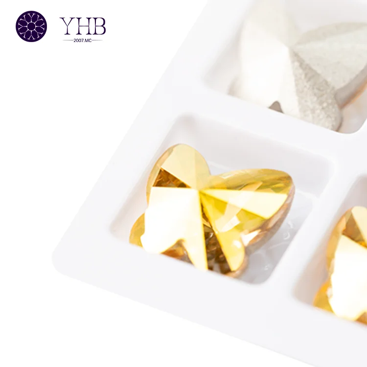 3d Design Butterfly Shape Loose Glass Crystal Stones Rhinestone For Clothes Jewelry Making