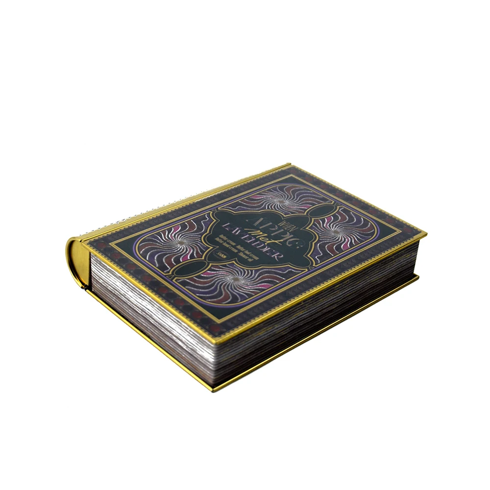 Vintage design metal book shape students gift box  for christmas cookie packaging tin box