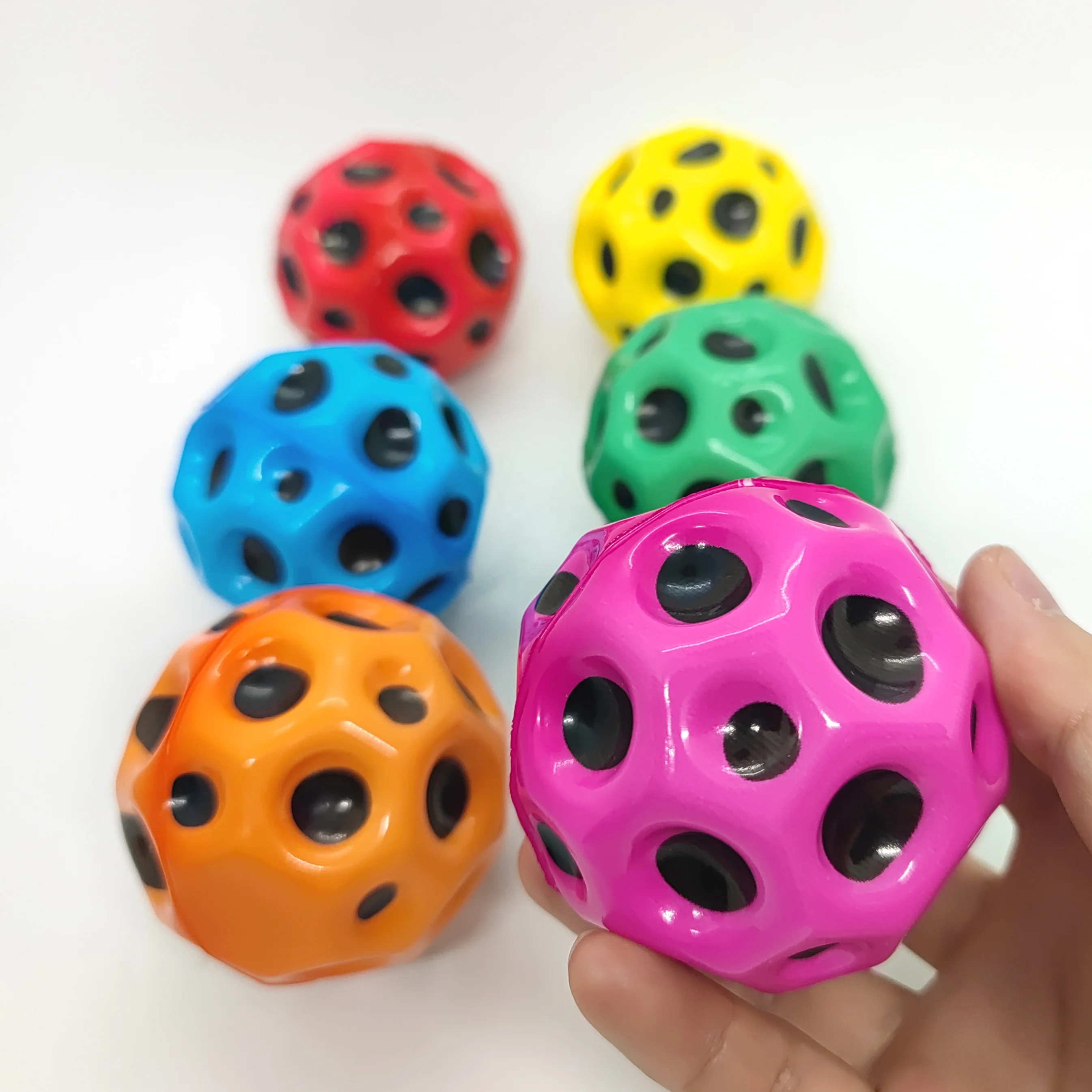 Colorful Space Balls Soft High Bounce Ball Party Favor Rubber Anti-stress Ball Toy For Kids Adult Ergonomic Design