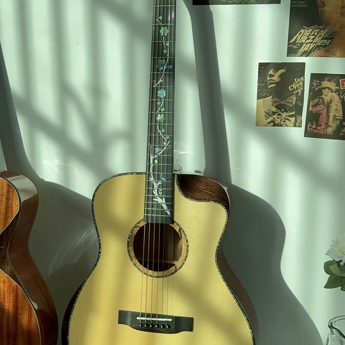 41-Inch Dreadnought  All Solid Spruce Mahogany High Quality Acoustic Guitar Handmade All-Bone High-End