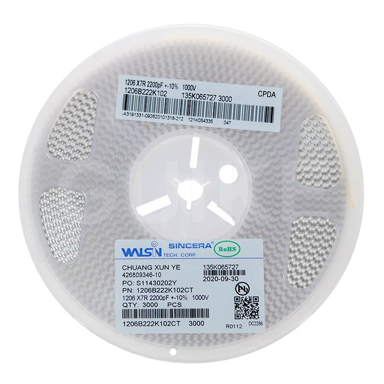 1206(3216) 10% 222K 1KV X7R Tubular Motor The Best Brand Washing Machine For Electric Fans Super Car In Capacitor