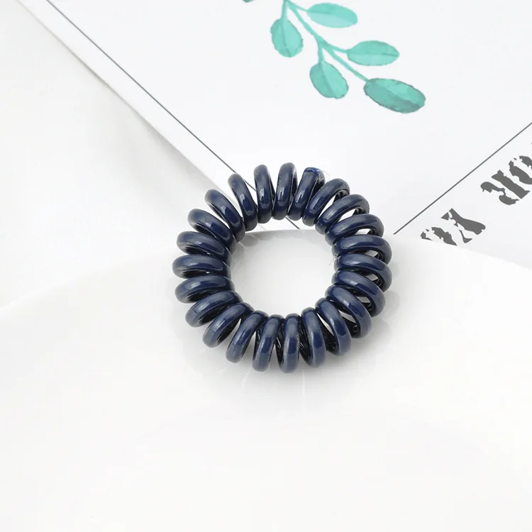 Hair Telephone Ring Factory Hair Tie Wholesale Plastic Wire Hair Ties Classical Black Telephone