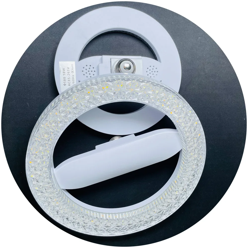 home decoration 180mm 240mm round panel light fixture removable E27 ring shape crystal led ceiling light