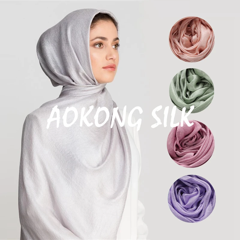 New design women maxi hijabs shawls oversize islamic head wraps soft long muslim silk linen shimmer plain hijab scarf