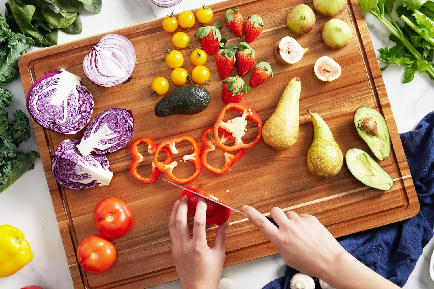High quality large solid kitchen cutting board with sink can be customized logo Acacia wood cutting board